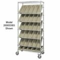 Global Industrial Easy Access Slant Shelf Chrome Wire Cart 18 4inH Shelf Bins Ivory 36Lx18Wx74H 269005BG